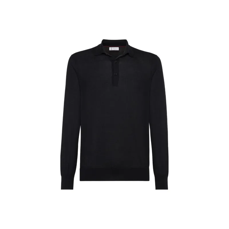 Brunello Cucinelli Long Sleeved Knitted Polo Shirt-0
