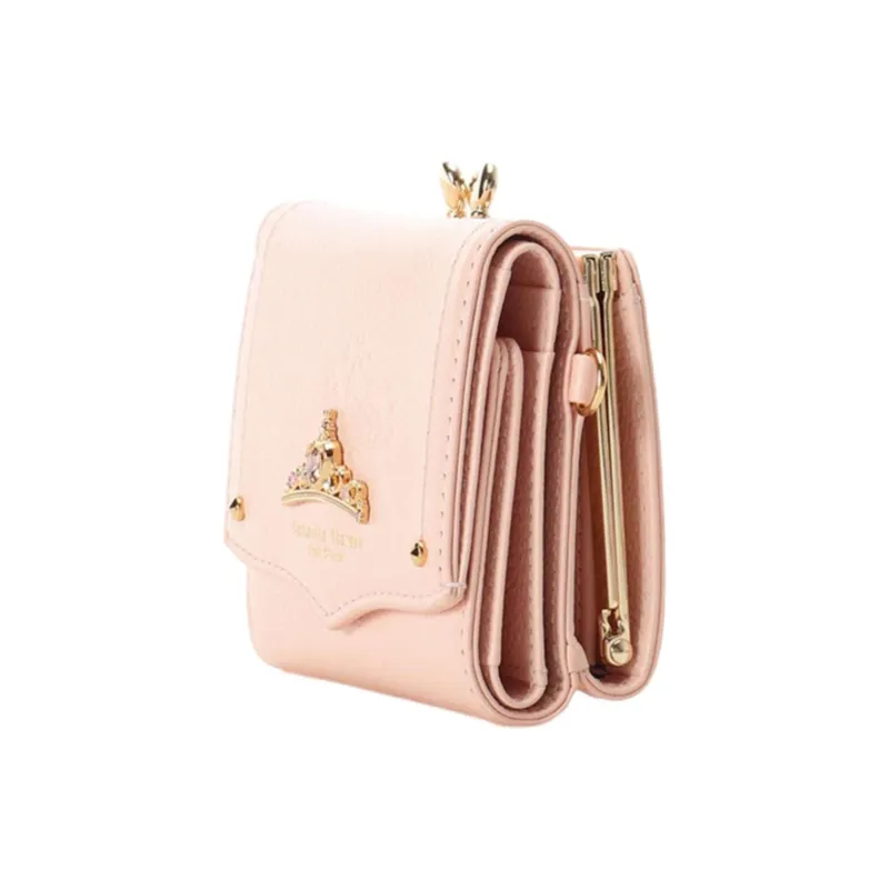 Disney Princess Cow Leather Wallet Women's Pink-1