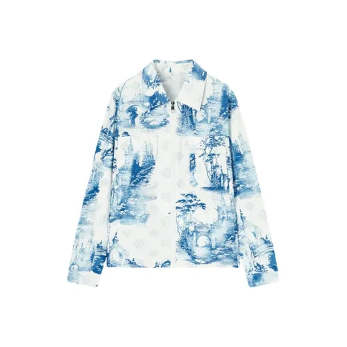 DEGAIA Jackets & Coats Men's Sky Blue Positioning Flower