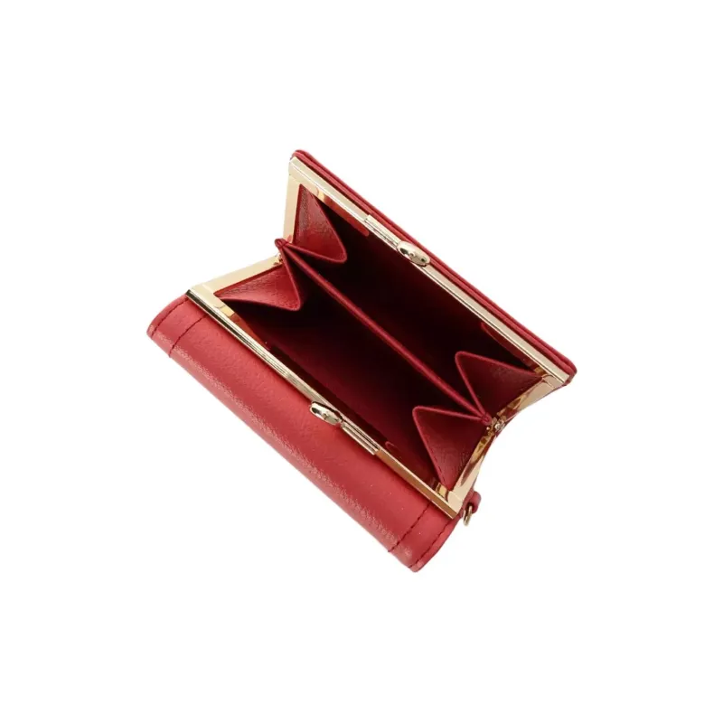 Disney Cow Leather Wallet Women's Red-2