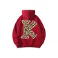 Burgundy Leopard Print Letter K