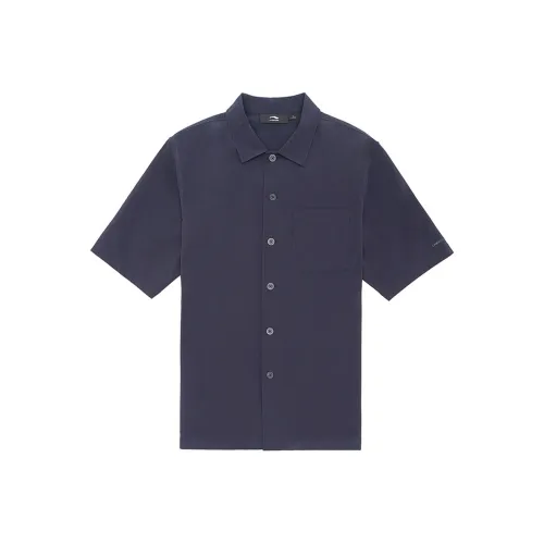 LI-NING 1990 Commuter Series Shirts Men Dark Ship Blue