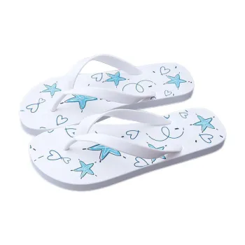 CEO Home Indoor Flip Flops For Women's, Summer INS Wind, Beach Outerwear Slip Resistant Cute Flat Sand PVC Flip Flops