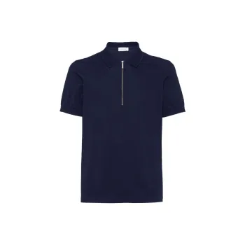 Ferragamo Half Zipped Short Sleeved Polo Shirt
