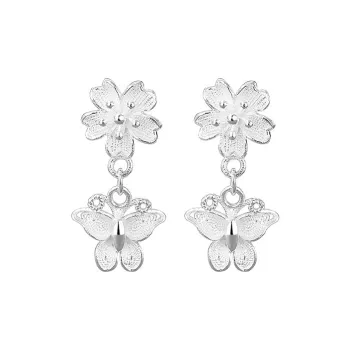 KiNGZiT 999 Fine Silver Stud Earrings Women's