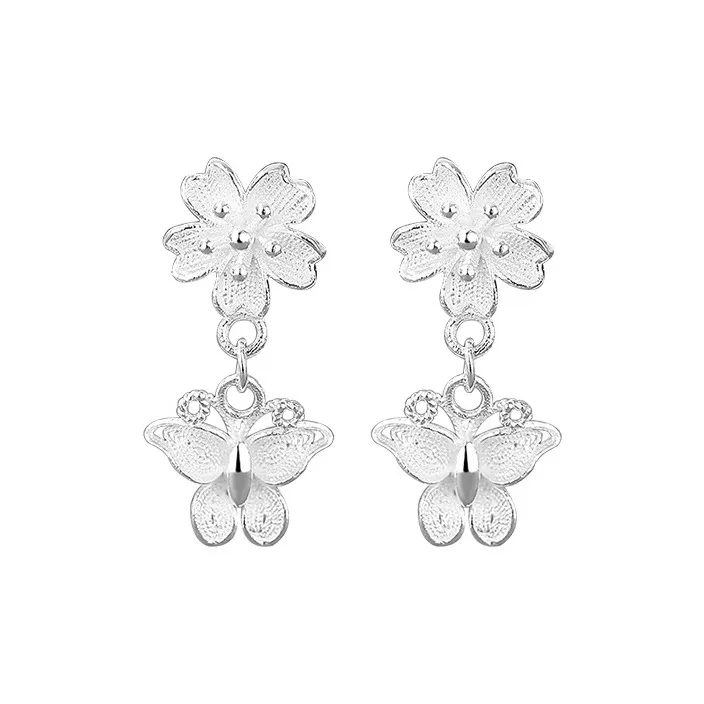 KiNGZiT 999 Fine Silver Stud Earrings Women's-0