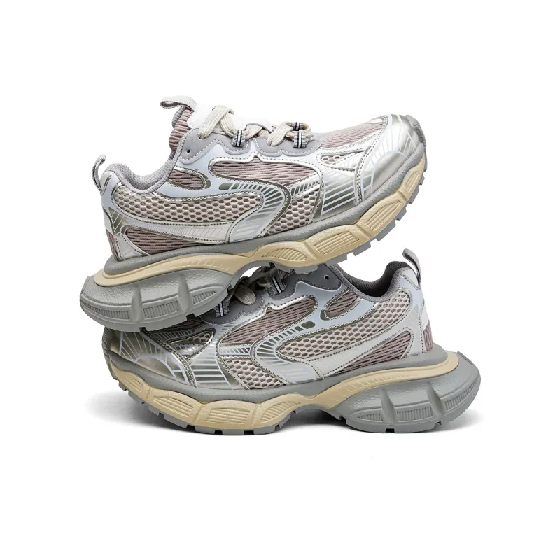 La Chapelle Cushioning, Slip Resistant, And Abrasion Resistant Low Top Chunky Sneakers Women's Champagne Gold-3