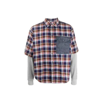 DSQUARED 2 Contrast Pocket Detail Layered Check Shirt