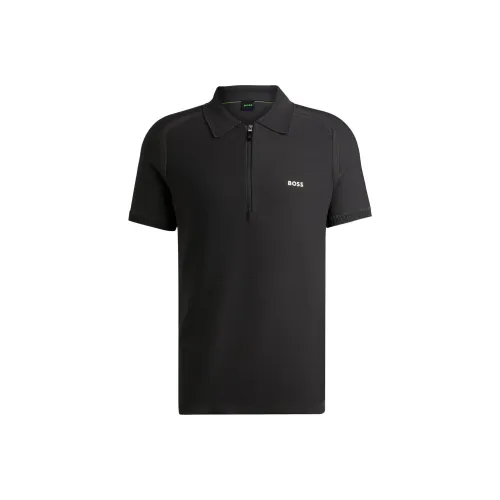 HUGO BOSS Logo Rubberised Short Sleeved Polo Shirt