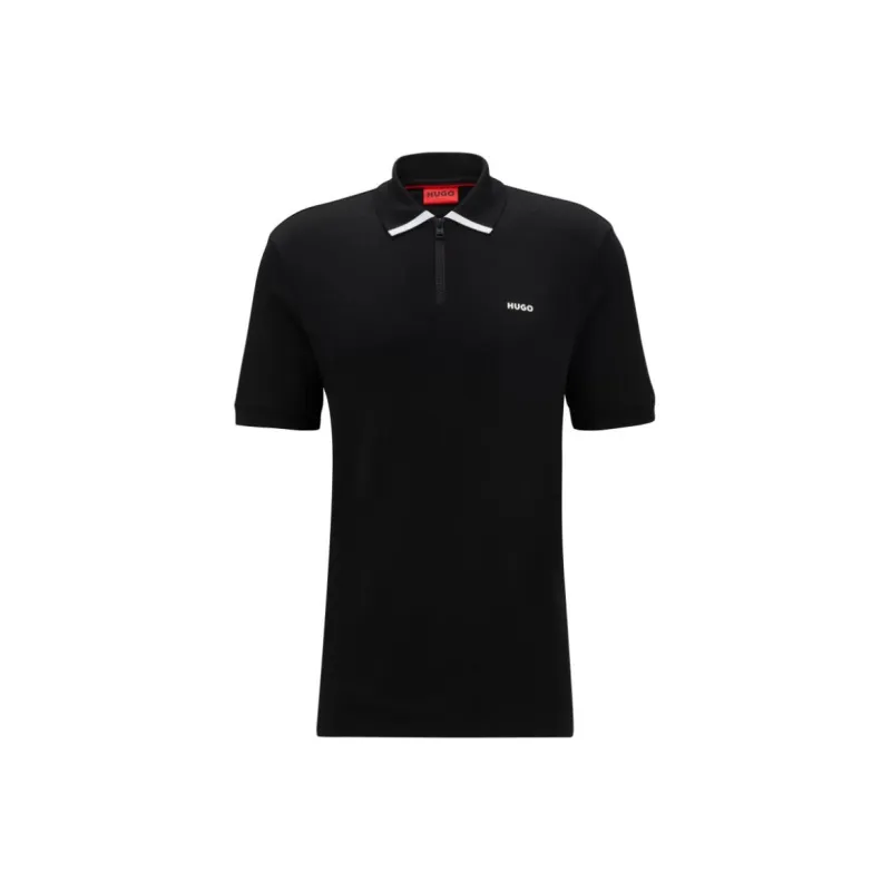Hugo Logo print Cotton Polo Shirt-0