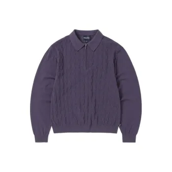 Thisisneverthat Cable Knit Zip Polo