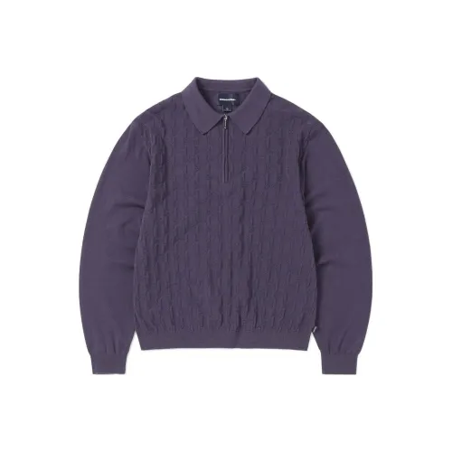 Thisisneverthat Cable Knit Zip Polo