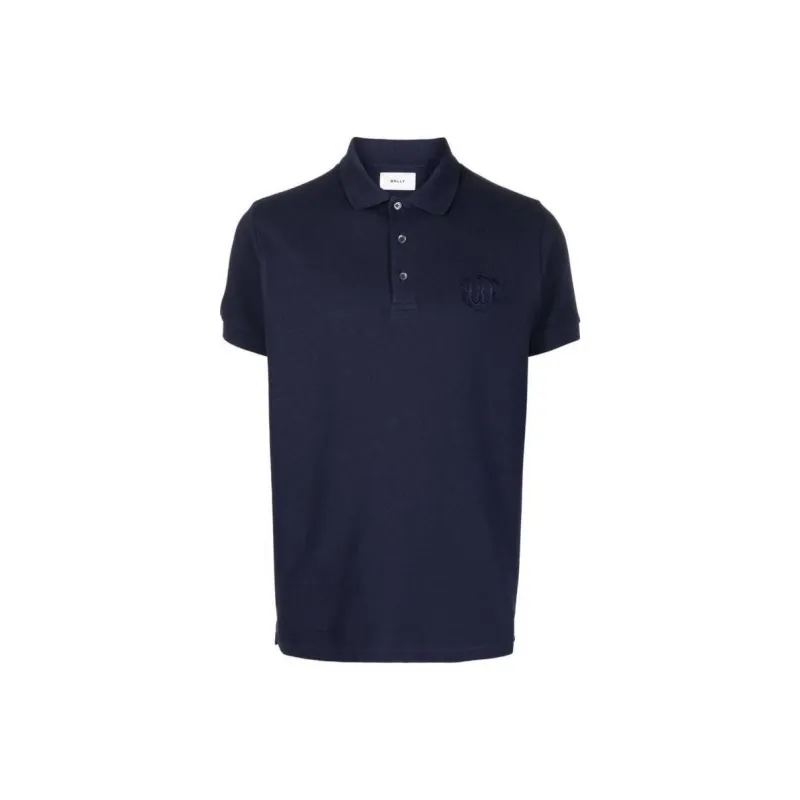 BALLY Logo Embroidered Straight Hem Polo Shirt-0