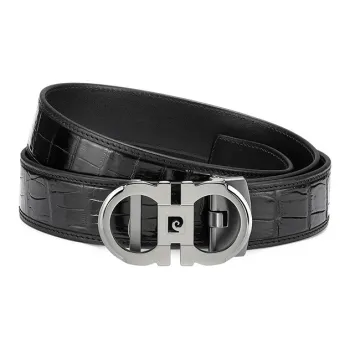 PIERRE CARDIN Farmed Crocodile Leather Belts Men's 3.45CM