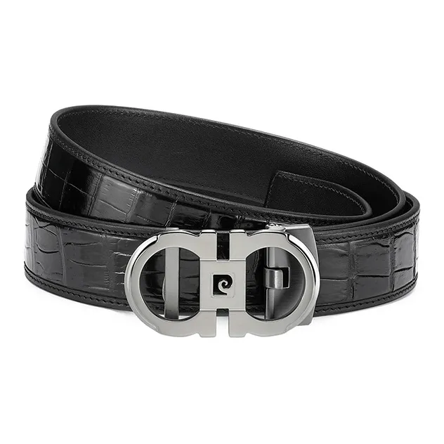 PIERRE CARDIN Farmed Crocodile Leather Belts Men's 3.45CM-0