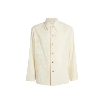 Le 17 Septembre SS24 Cotton Jacquard Shirt Shirt Men's Neutral Color