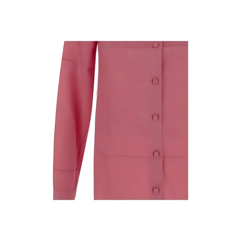 GUCCI Satin Long Sleeve Blouse Pink-3
