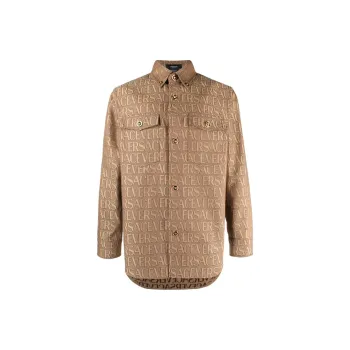 VERSACE Allover Jacquard Button Up Shirt
