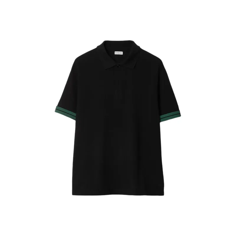 Burberry Striped Detail Short Sleeved Polo Shirt-5
