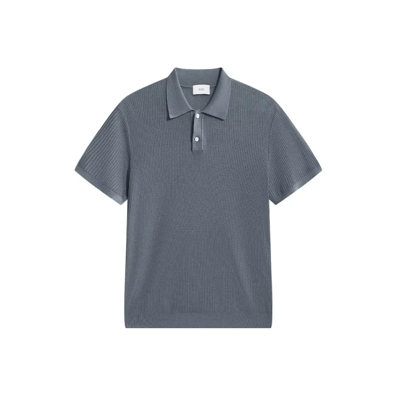 ZIOZIA x TONGQINNANZHUANG Summer Polo Shirt Men's Gray-0