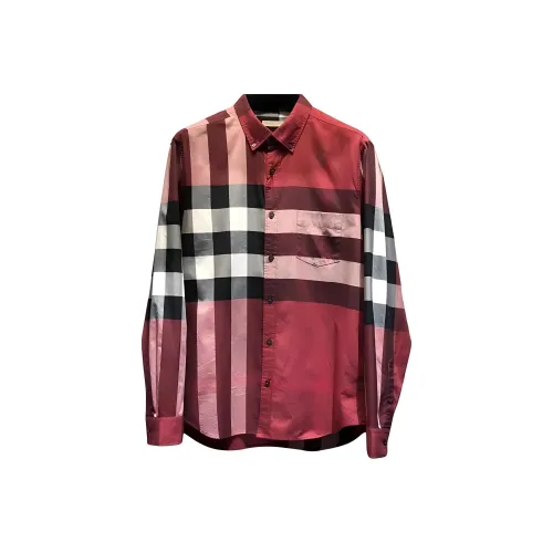 Burberry Shirts Men Red