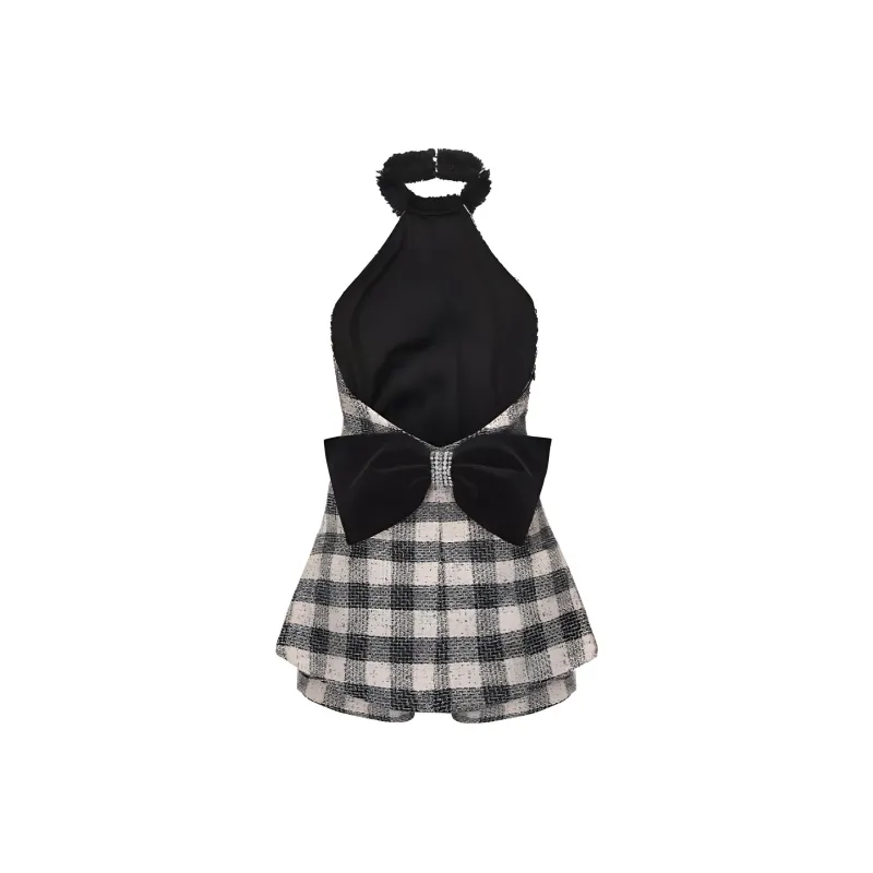 NANA JACQUELINE Jumpsuit Women's Black White Plaid-1