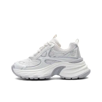Kappa Back to Back Anti Slip Wear Resistant Low Top Chunky Sneakers Women's Classic White Cool Gray