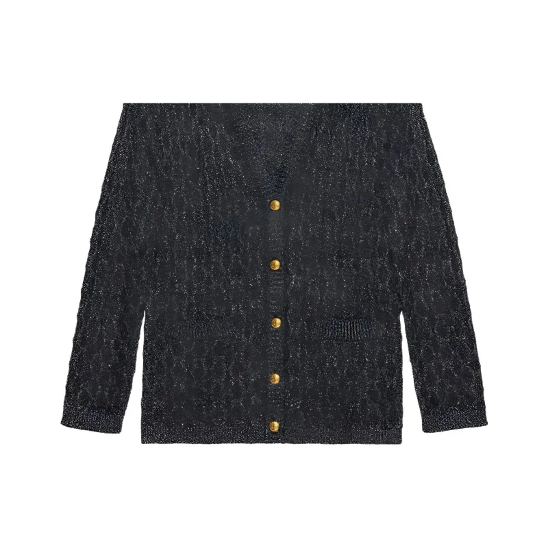 GUCCI Metallic Cable knit Cardigan-1