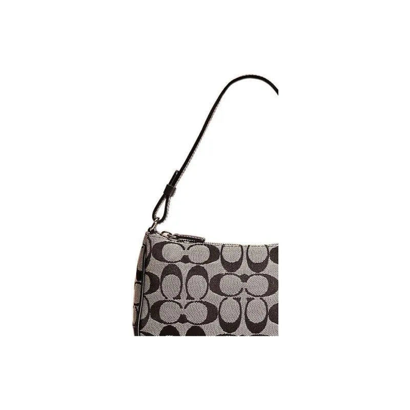 COACH Demi Jacquard Crescent Bag Handbag, Shoulder Bag Small Size Women's Black & Gray-2
