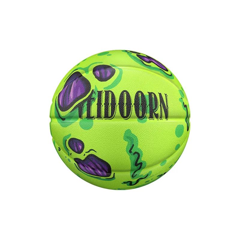 VEIDOORN Rubber Basketball Green Size 7 Street Training Competition Unisex-2