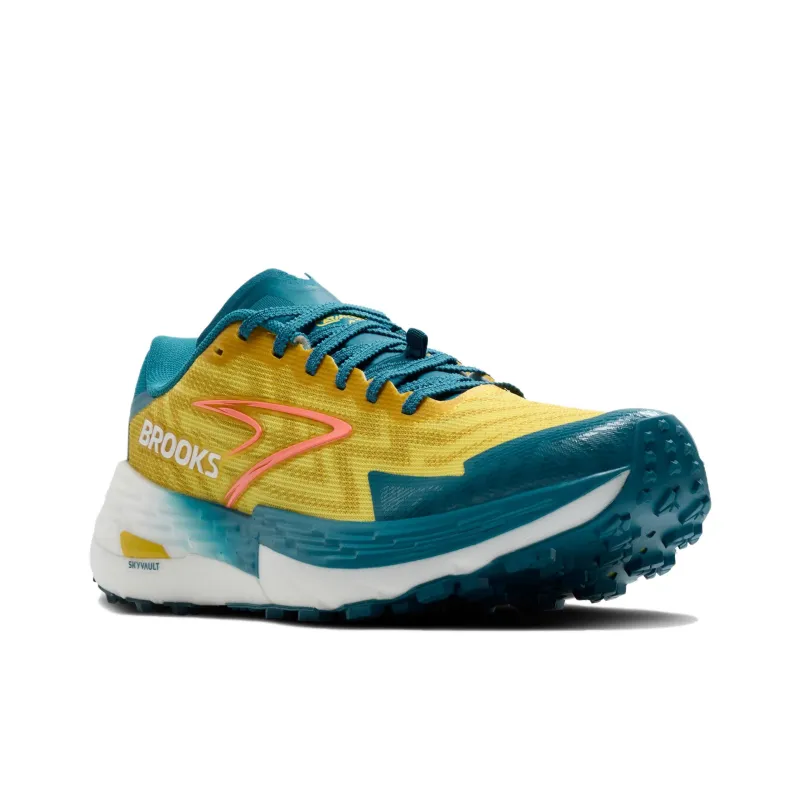 Brooks Catamount 4 Cushioning, Wear Resistant Low Top Trail Running Shoes Men's Yellow-2