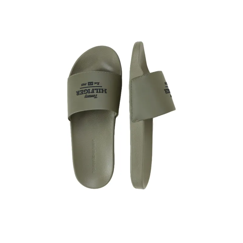 Tommy Hilfiger Slip Resistant Slide Slippers Men's Army Green-2