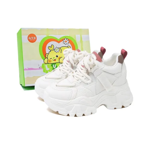 Budding Bear Anti Slip Wear Resistant Breathable Height Increasing Low Top Chunky Sneakers Women's Box