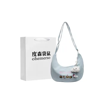 Dusen Kangaroo PU Shoulder Bag, Crossbody Bag Regular Women's White/Black/Pink/Light Yellow/Blue