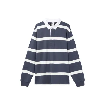 Nike Men's Life Striped Heavyweight Rugby Shirt 'Thunder Blue'