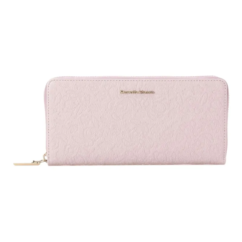 Disney Cow Leather Wallet Women's Pink-0