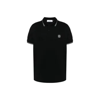 STONE ISLAND Logo Patch Short Sleeved Polo Shirt