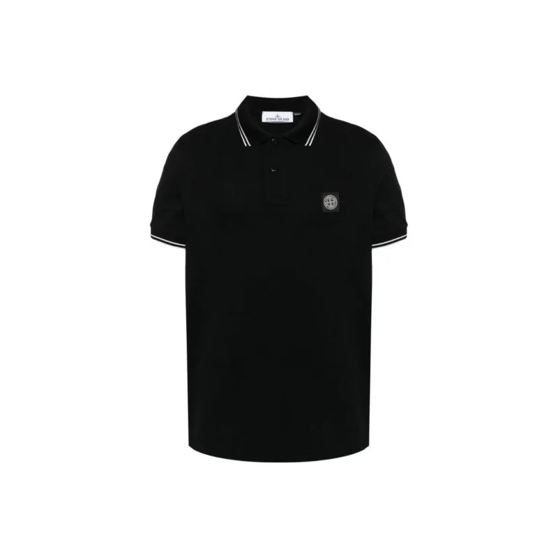 STONE ISLAND Logo Patch Short Sleeved Polo Shirt-0