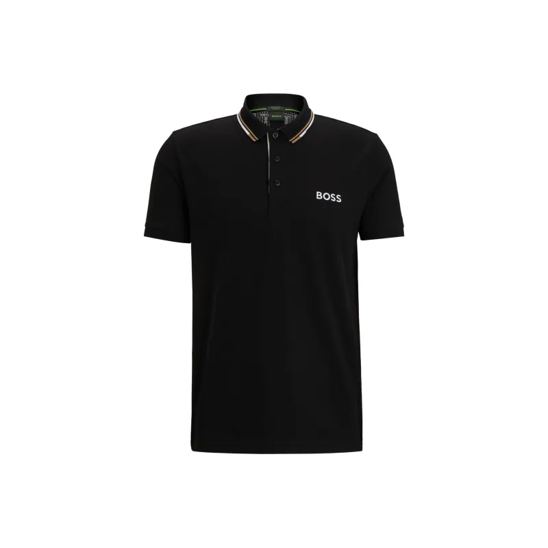 HUGO BOSS Logo Embroidered Short Sleeved Polo Shirt-0