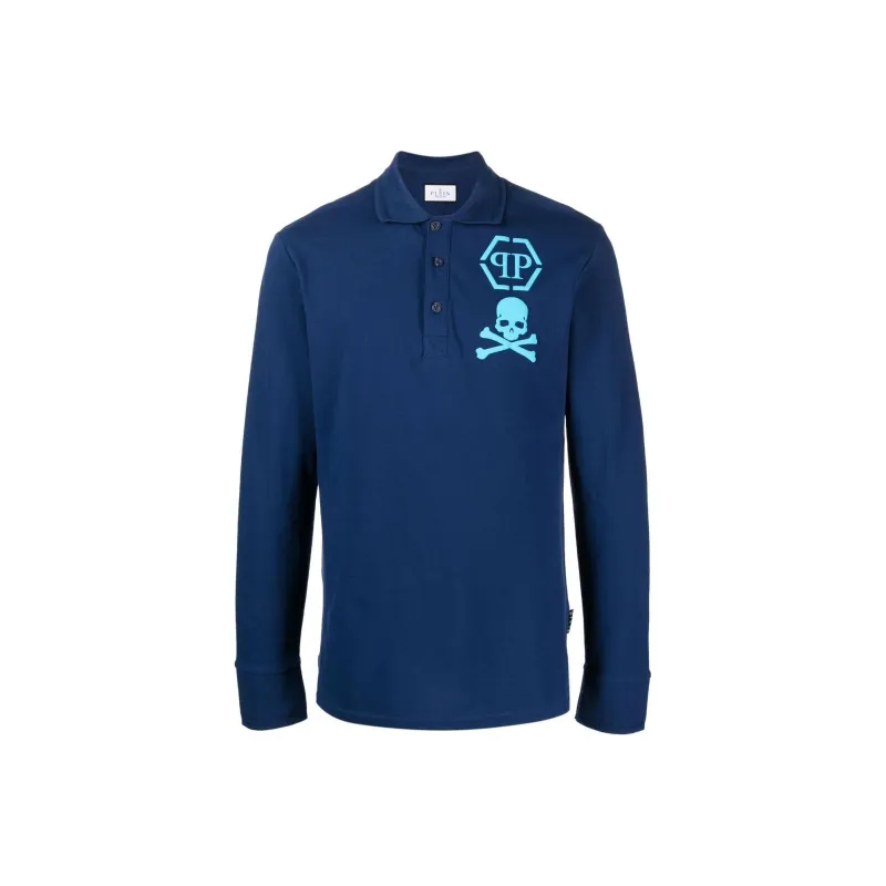 PHILIPP PLEIN Skull print Cotton Polo Shirt-4