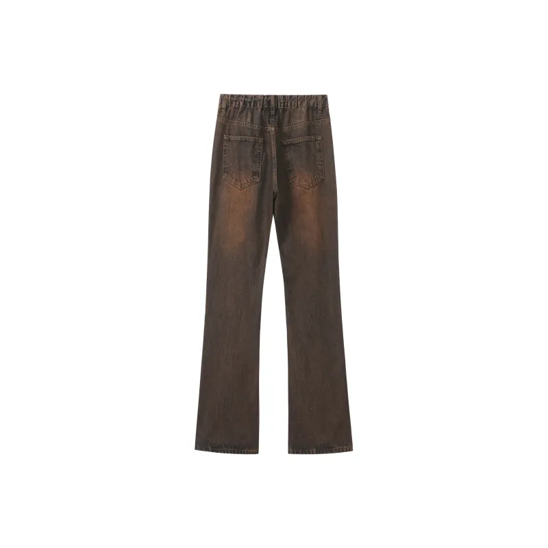 ZIXUN Jeans Unisex Red Mud-1