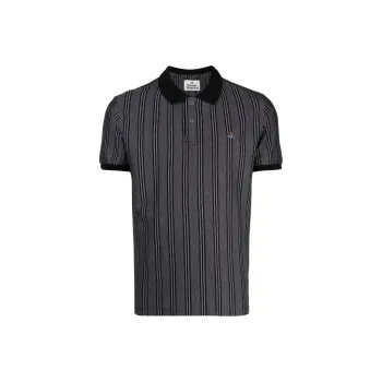 Vivienne Westwood Orb-logo Striped Cotton Polo Shirt
