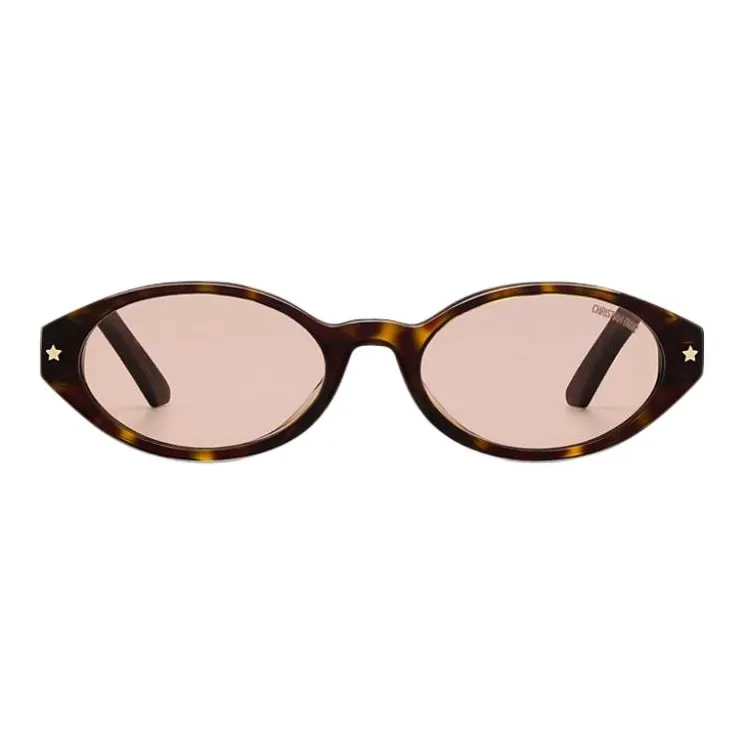 DIOR Acetate Oval Sunglasses Unisex Tortoiseshell-1
