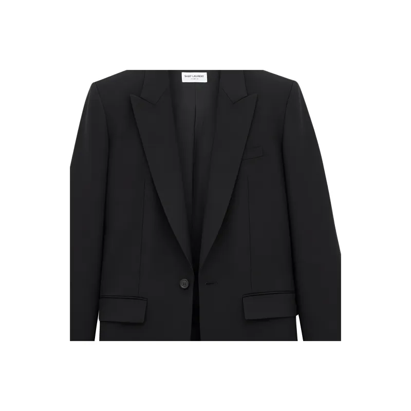 SAINT LAURENT Single Breasted Long Jacket-3