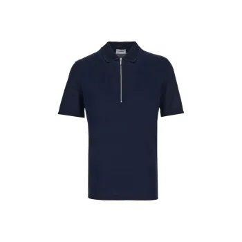 Ferragamo Short-zip Cotton Polo Shirt