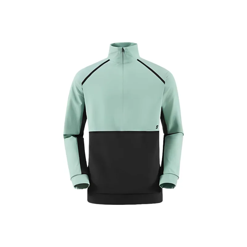 SALOMON SS25 Sweatshirt Unisex Sea Wave Blue/Pitch Black-0