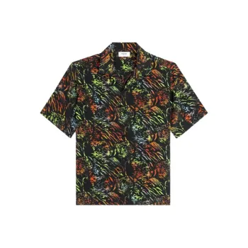 CELINE Hawaiin Printed Buttoned T Shirt
