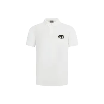 EMPORIO ARMANI Lyocell blend Jersey Polo Shirt With Embossed Ea Logo Embroidery