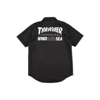 Wind And Sea X Thrasher X WIND AND SEA CO-TITLED SERIES Shirts Unisex Black