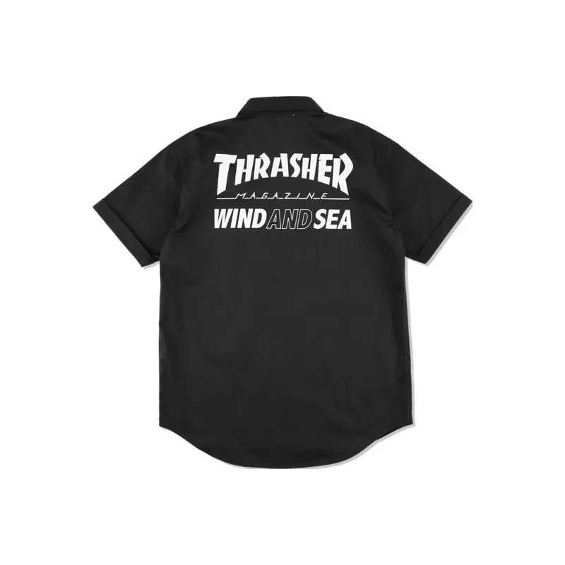 Wind And Sea X Thrasher X WIND AND SEA CO-TITLED SERIES Shirts Unisex Black-0